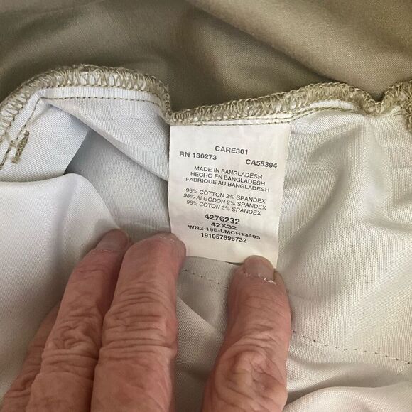 Care 301 Men’s 42 X 32 Tan Khaki Dress Pants Relaxed Fit Casual Stretch - Picture 13 of 15